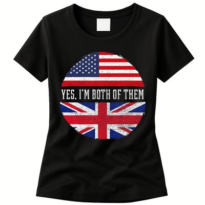 Half American Half British Usa Flag United Kingdom Heritage Womens T-Shirt