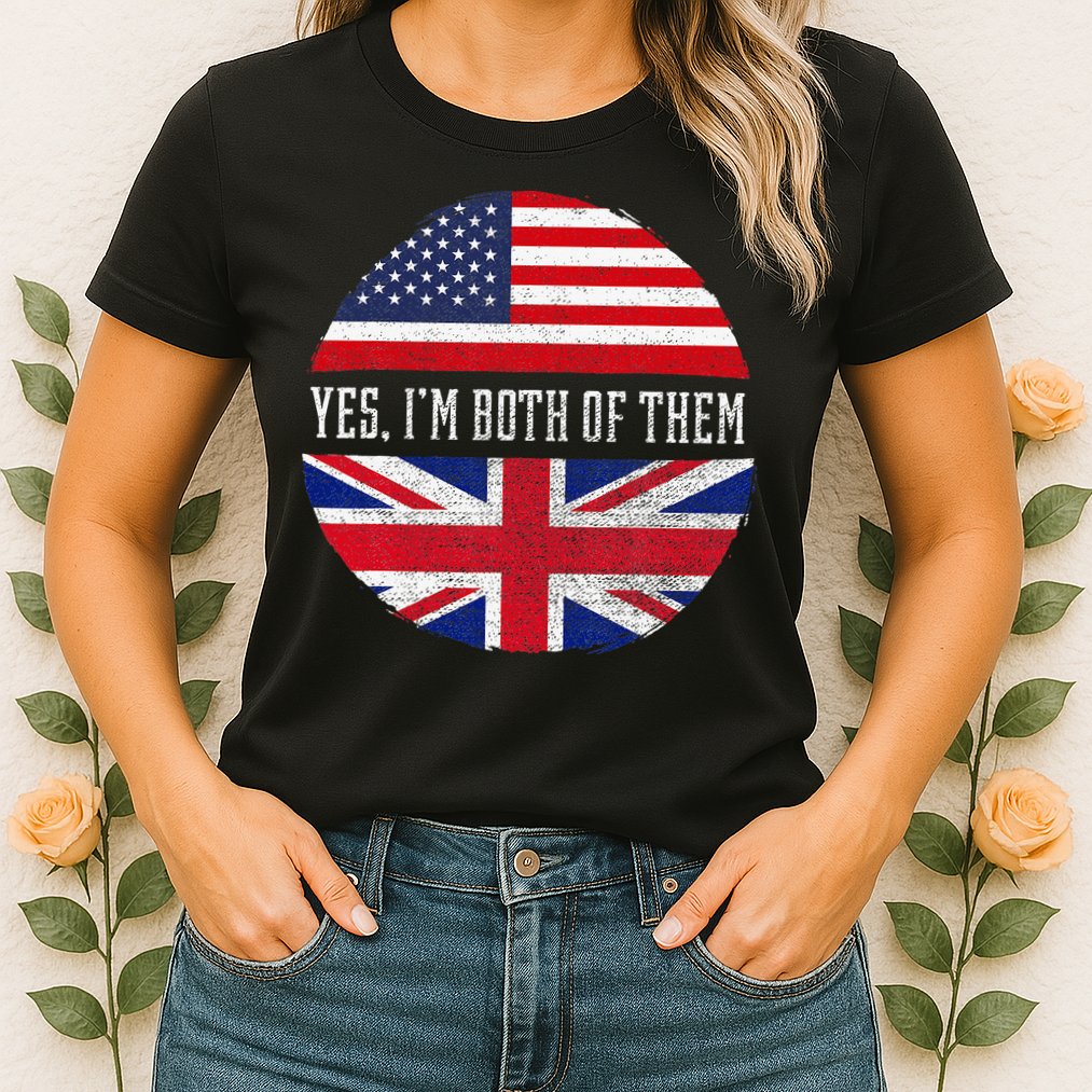 Half American Half British Usa Flag United Kingdom Heritage Womens T-Shirt