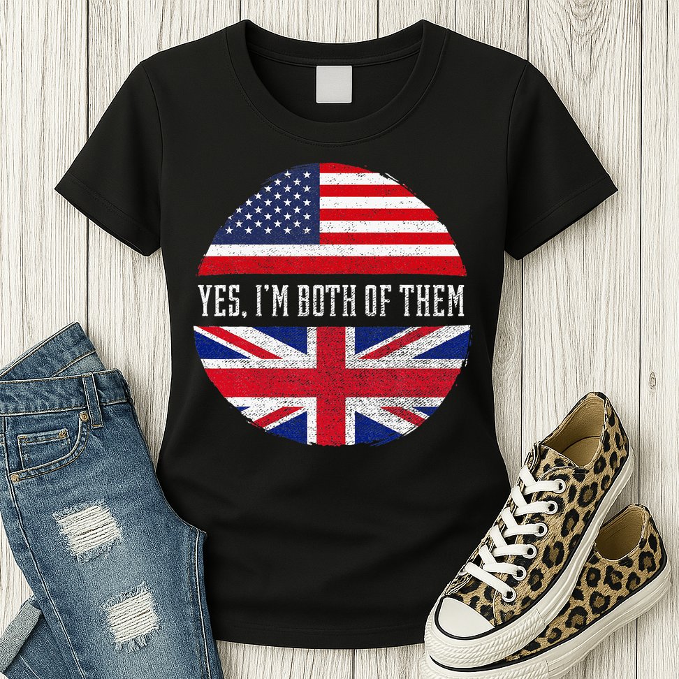 Half American Half British Usa Flag United Kingdom Heritage Womens T-Shirt