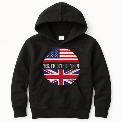 Half American Half British Usa Flag United Kingdom Heritage Kids Hoodie