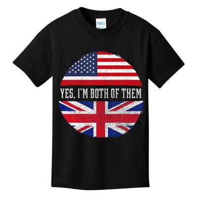 Half American Half British Usa Flag United Kingdom Heritage Kids T-Shirt