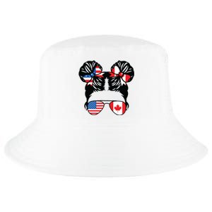 Half American Half Canadian Girl USA Canada Flag Patriot Cool Comfort Performance Bucket Hat