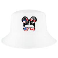 Half American Half Canadian Girl USA Canada Flag Patriot Cool Comfort Performance Bucket Hat