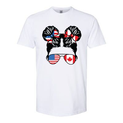 Half American Half Canadian Girl USA Canada Flag Patriot Softstyle® CVC T-Shirt