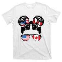 Half American Half Canadian Girl USA Canada Flag Patriot T-Shirt