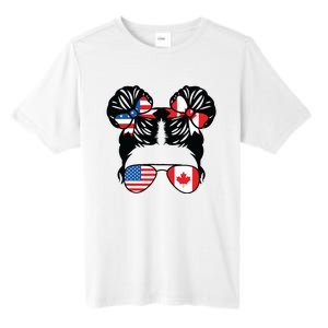 Half American Half Canadian Girl USA Canada Flag Patriot Tall Fusion ChromaSoft Performance T-Shirt