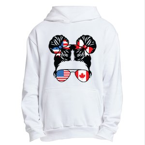 Half American Half Canadian Girl USA Canada Flag Patriot Urban Pullover Hoodie