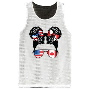 Half American Half Canadian Girl USA Canada Flag Patriot Mesh Reversible Basketball Jersey Tank