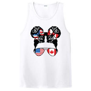 Half American Half Canadian Girl USA Canada Flag Patriot PosiCharge Competitor Tank