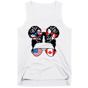 Half American Half Canadian Girl USA Canada Flag Patriot Tank Top