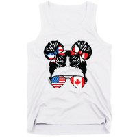 Half American Half Canadian Girl USA Canada Flag Patriot Tank Top