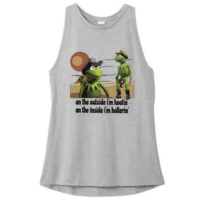 Hootin And Hollerin Funny Puppet Ladies PosiCharge Tri-Blend Wicking Tank