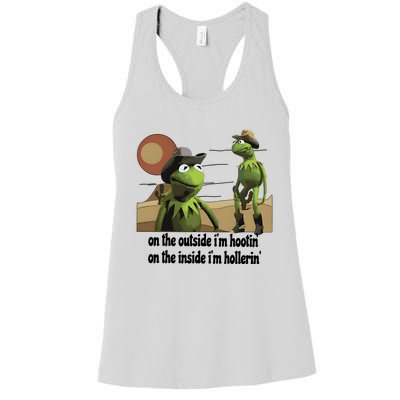 Hootin And Hollerin Funny Puppet Women's Racerback Tank