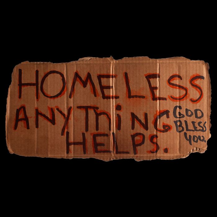 Homeless Anything Helps Funny Cardboard Sign Joke Costume Button