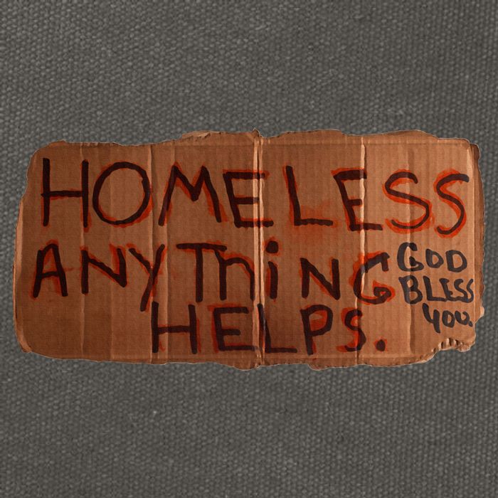 Homeless Anything Helps Funny Cardboard Sign Joke Costume Cotton Canvas Backpack