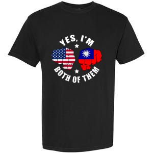 Half American Half Taiwanese Flag Yes IM Both Of Them Garment-Dyed Heavyweight T-Shirt