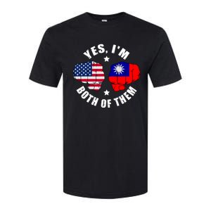 Half American Half Taiwanese Flag Yes IM Both Of Them Softstyle CVC T-Shirt