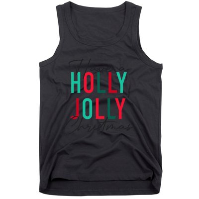 Have A Holly Xmas Jolly Christmas Rainbow Tank Top