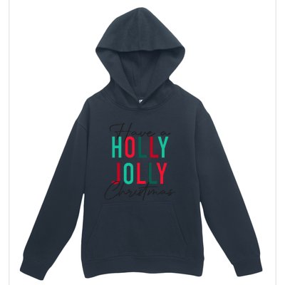 Have A Holly Xmas Jolly Christmas Rainbow Urban Pullover Hoodie