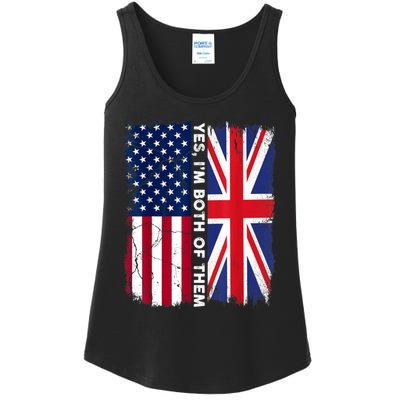 Half American Half British USA Flag United Kingdom Heritage Ladies Essential Tank