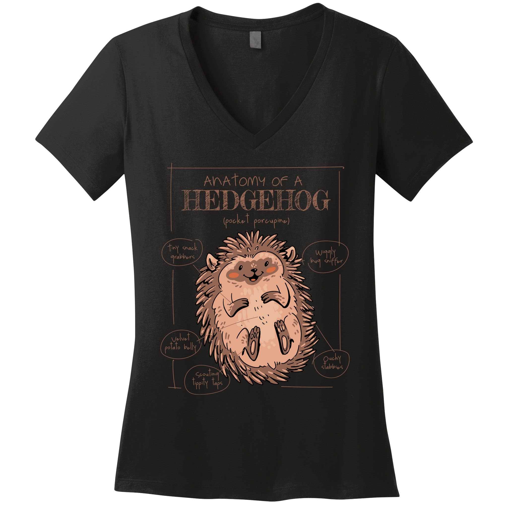 Hedgehog Anatomy Women's V-Neck T-Shirt