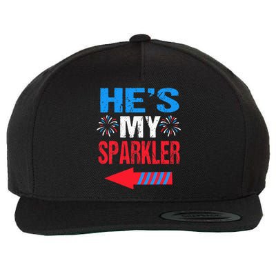 His And Hers 4th Of July Couples He's My Sparkler Wool Snapback Cap