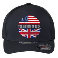 Half American Half British Usa Flag United Kingdom Heritage Flexfit Unipanel Trucker Cap