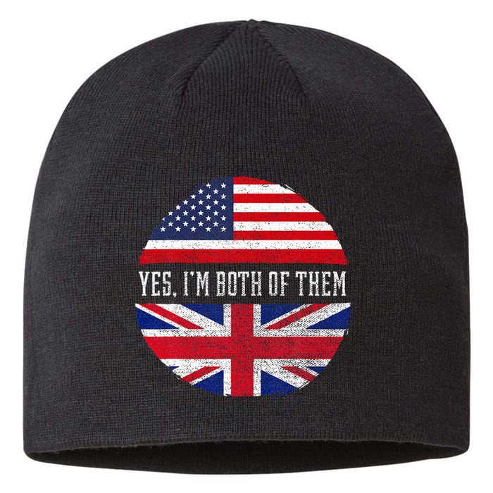 Half American Half British Usa Flag United Kingdom Heritage Sustainable Beanie