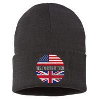 Half American Half British Usa Flag United Kingdom Heritage Sustainable Knit Beanie