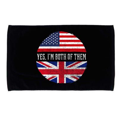 Half American Half British Usa Flag United Kingdom Heritage Microfiber Hand Towel