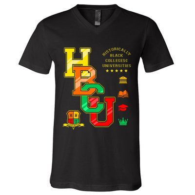 Hbcu Apparel Historically Black Colleges Universities Grad V-Neck T-Shirt