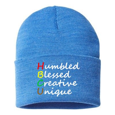 Hbcu African Humbled Blessed Creative Unique History Month Cool Gift Sustainable Knit Beanie