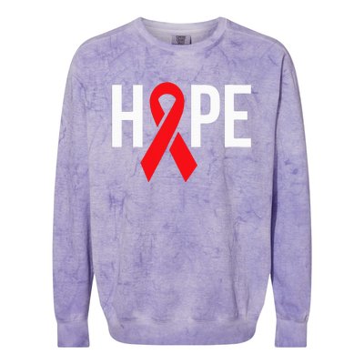 Hope Aids Hiv Red Ribbon Awareness Gift World Aids Day Colorblast Crewneck Sweatshirt