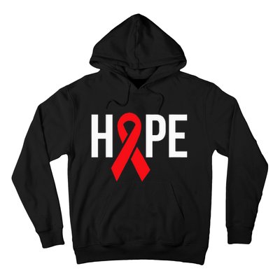 Hope Aids Hiv Red Ribbon Awareness Gift World Aids Day Hoodie