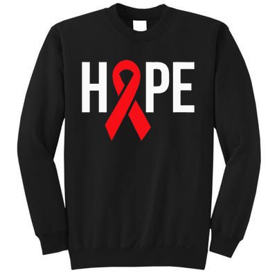 Hope Aids Hiv Red Ribbon Awareness Gift World Aids Day Sweatshirt