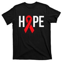 Hope Aids Hiv Red Ribbon Awareness Gift World Aids Day T-Shirt