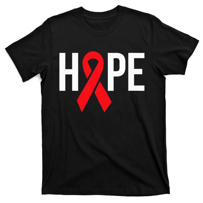 Hope Aids Hiv Red Ribbon Awareness Gift World Aids Day T-Shirt