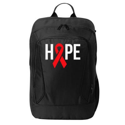 Hope Aids Hiv Red Ribbon Awareness Gift World Aids Day City Backpack