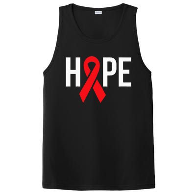 Hope Aids Hiv Red Ribbon Awareness Gift World Aids Day PosiCharge Competitor Tank