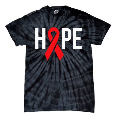 Hope Aids Hiv Red Ribbon Awareness Gift World Aids Day Tie-Dye T-Shirt