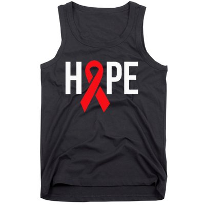 Hope Aids Hiv Red Ribbon Awareness Gift World Aids Day Tank Top