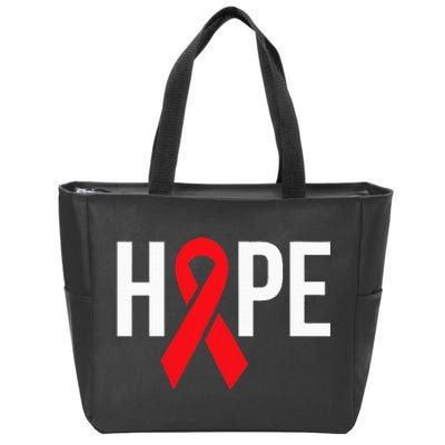 Hope Aids Hiv Red Ribbon Awareness Gift World Aids Day Zip Tote Bag