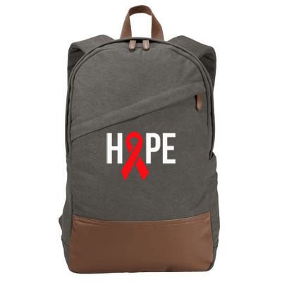 Hope Aids Hiv Red Ribbon Awareness Gift World Aids Day Cotton Canvas Backpack