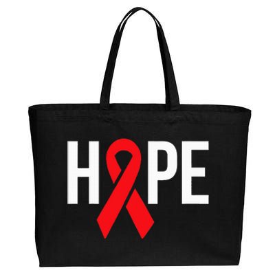 Hope Aids Hiv Red Ribbon Awareness Gift World Aids Day Cotton Canvas Jumbo Tote