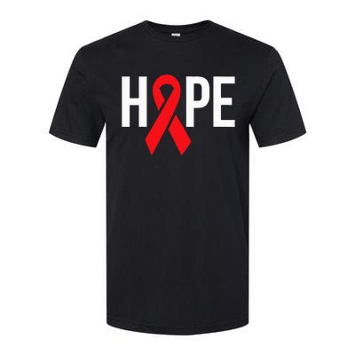 Hope Aids Hiv Red Ribbon Awareness Gift World Aids Day Softstyle CVC T-Shirt