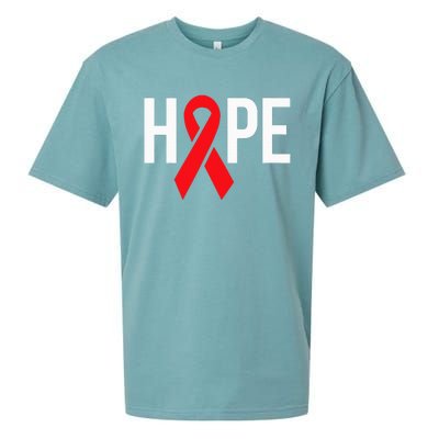 Hope Aids Hiv Red Ribbon Awareness Gift World Aids Day Sueded Cloud Jersey T-Shirt