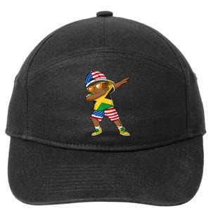 Half American Half Jamaican Boy Jamaica Flag Patriotic 7-Panel Snapback Hat