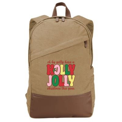 Have A Holly Jolly Christmas This Year Holiday Cotton Canvas Backpack