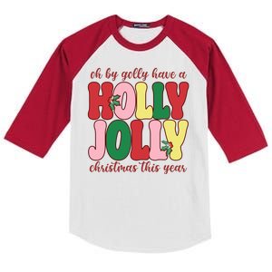 Have A Holly Jolly Christmas This Year Holiday Kids Colorblock Raglan Jersey