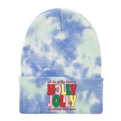 Have A Holly Jolly Christmas This Year Holiday Tie Dye 12in Knit Beanie